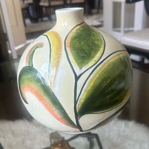Fitz & Floyd Vintage Round Floral Vase